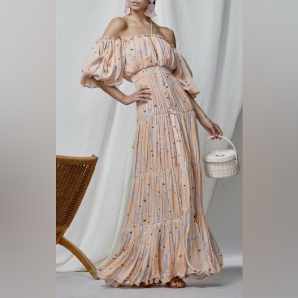 Johanna Ortiz Novel Rose dress 100% silk  gown size 4 $2350